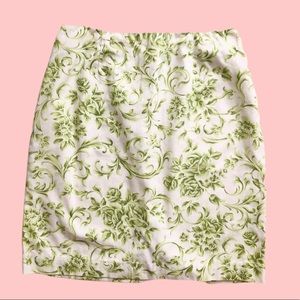 Talbots Green Floral Skirt size 6